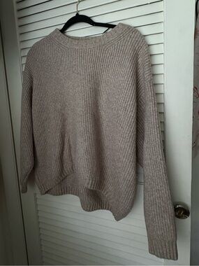H&M Ribbed Crewneck Sweater - Beige
